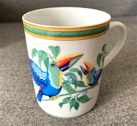 hermes toucan mug|Hermès Toucan Mug cup Ceramic Green Bottom thread.